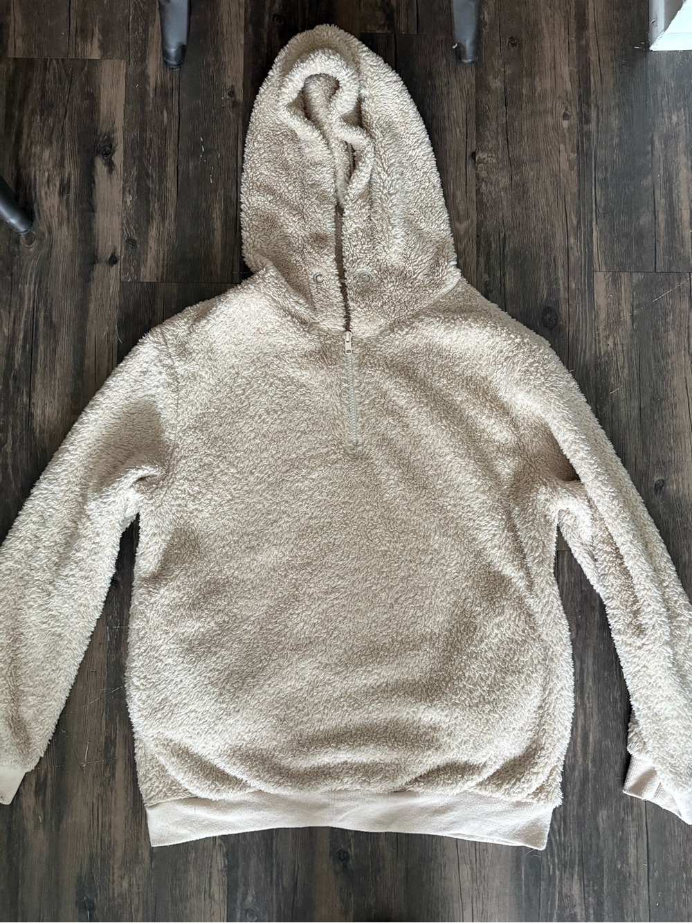 Amazon Essentials Cream Sherpa Half-Zip Hooded Pullover